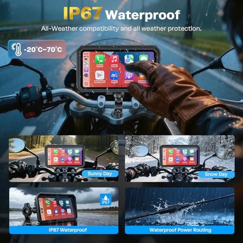 WonVon 6.25 Inch Wireless Motorcycle Carplay GPS Navigation System — view 3