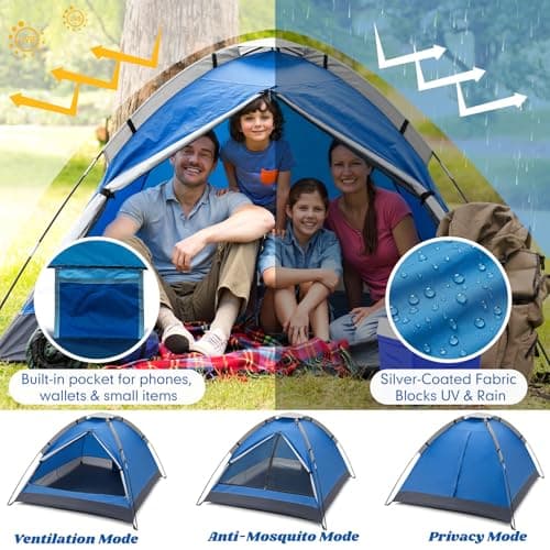 Woanger 12 Pack Bulk 2-3 Person Camping Tents for Homeless Lightweight Outdoor Tent with Rain Fly and Carrying Bag Waterproof Windproof Setup Pop Up for Homeless Camping Backpacking — view 6