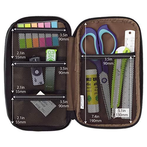 LIHITLAB Large Capacity Triple Zipper Pencil Case For School Office College, Big Capacity 8 Compartments Pencil Bag Holder Adults Teen Boys Girls, Travel Cosmetics Storage, Navy Camo (A7556-132) — view 6