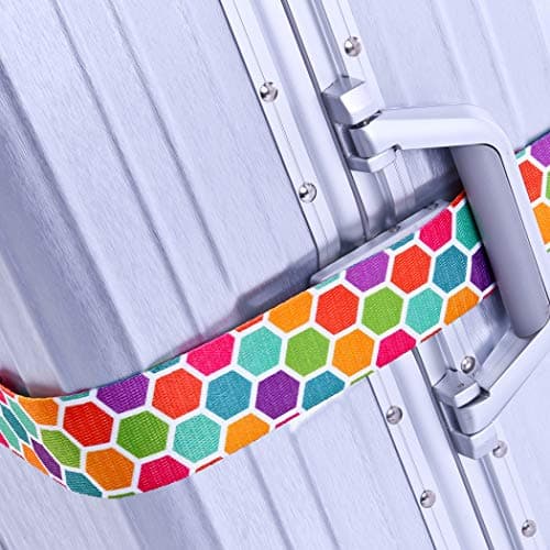 HIMREYLD Luggage Straps for Suitcases Adjustable Cross for Travel Airport, Extra Long 230 & 200 CM for Suitcase 20-32", Buckle Closure & Tag Slot - Honeycomb — view 5