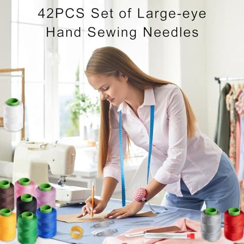 42 Pcs Sewing Kit, Stainless Steel Hand Sewing Needles, Multi-Purpose Needle Threaders, DIY Repair Craft, Easy Handling and Portability for Craft and Sewing-Making — view 6