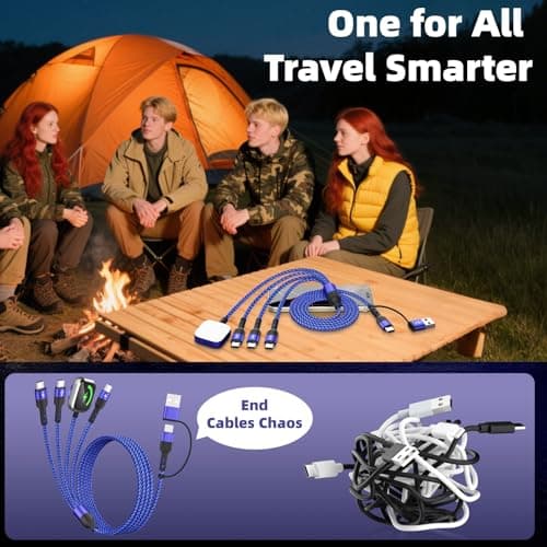 Travel Essentials Multi Charging Cable with 3 Type-C Ports/ iWatch Charger — view 3