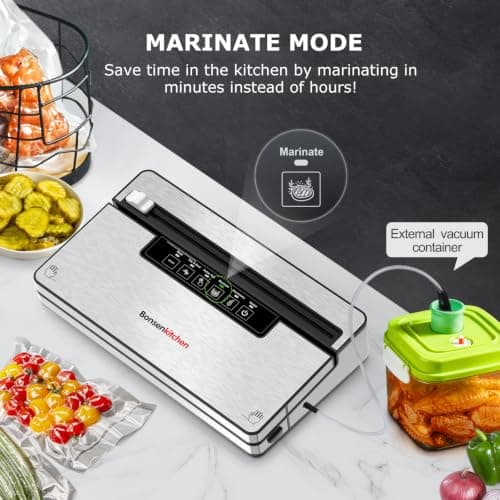 Bonsenkitchen Vacuum Sealer Machine, 5 Modes, Built-in Cutter & Bag Storag — view 6