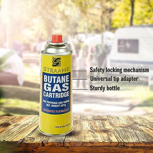 Straame Camping Gas Cartridges 227g, Portable Push-Fit Canisters, Pack of 8 — view 2