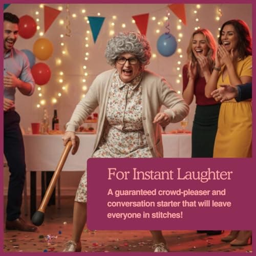 Old Man Inflatable Blow Up Walking Stick For Adults, Great Present For 50th & 60th Birthday Gifts For Men, Use at Parties, Fancy Dress, Brown 90cm High — view 5