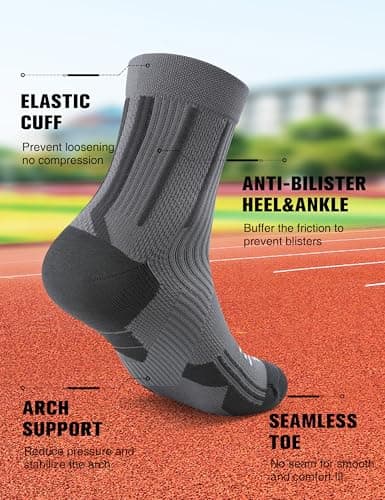 Lounwee Mens Compression Running Socks: 360° Targeted Support Secure Fit — view 4