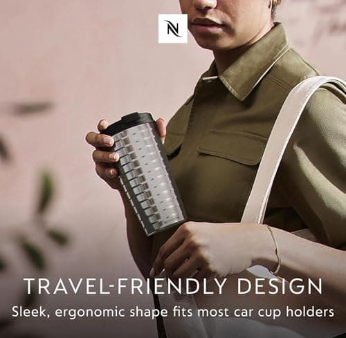 Nespresso Touch Thermal Travel Mug, 345ml, Stainless Steel, Hot & Cold Drinks, Leak-Proof — view 6