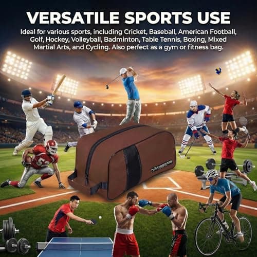 Waterproof Sports Boot/Shoe/Travel Bag for Football Cricket Rugby Golf Toiletry Gym for Men/Women (Brown) — view 4