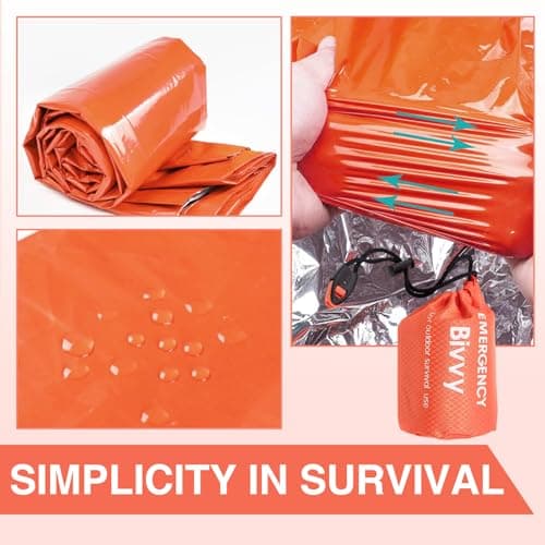 SEESUNO 3 Pack Survival Sleeping Bags with Whistle - Emergency Bivvy for Camping, Hiking, Outdoor Shelter — view 3