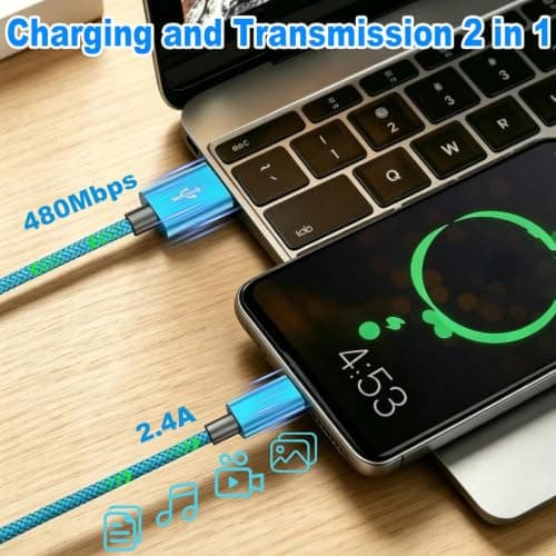 5Pcs USB C Charger Cable 1/1/2/2/3meters USB A to USB C Fast Charger Cable — view 4