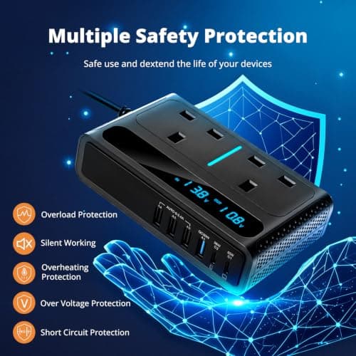 200W Car Voltage Converter Inverter for Car, Truck, RV, Camping — view 3