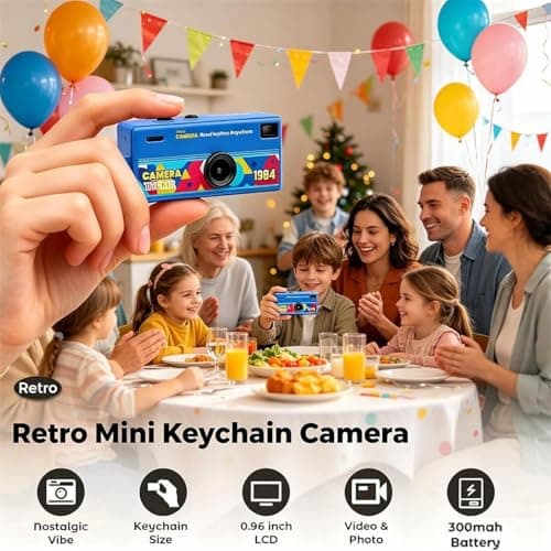 Mini Keychain Camera,G6-1080P Thumb Camera,Mini Keychain Digital Camera with 0.96" LCD, 130° Wide Angle,Retro Portable Video Recorder for Students Travel Vlog Shots Graduation Gifts (Gray) — view 6