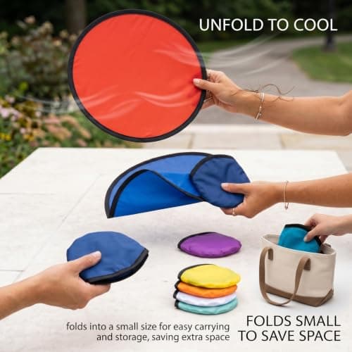 Striegro 8-Pack Folding Hand Fan, Collapsible Hand Fan DIY Paintable Compact Fans for Outdoor & Daily Carry (8 Colors). — view 4