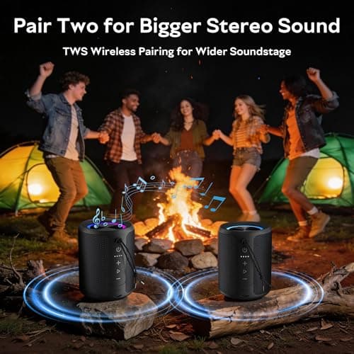 DUDGSIS Portable Bluetooth Speaker, Wireless Speakers With Led Light, Louder Volume & Enhanced Bass, IPX7 Waterproof, 15H Playtime, Durable Loud Outdoor Speaker for Travel, Sport — view 6