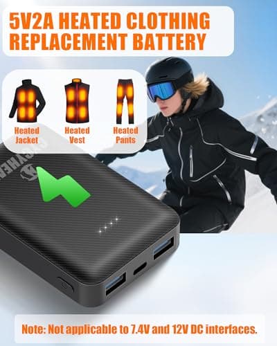 CYCYHEAT 10000mAh Power Bank for Heated Gilet Vest Jacket Pants Blanket — view 2