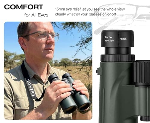 Hontry High Power 8x42 Binoculars for Adults Bird Watching (Green) — view 5