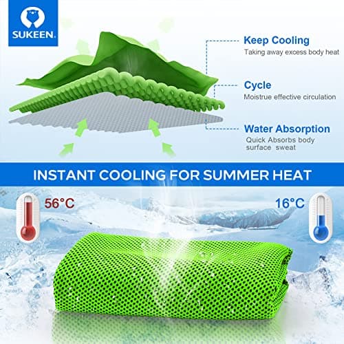Sukeen [4 Pack Cooling Towel (40"x12"),Ice Towel,Soft Breathable Cool Towel,Microfiber Towel for Yoga,Sport,Running,Gym,Workout,Camping,Fitness,Workout & More Activities — view 4