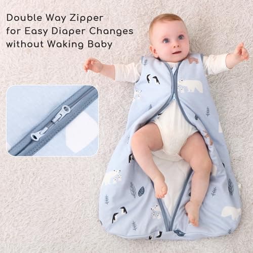 Yukkidds Baby Sleeping Bag 1.5 Tog, Cotton Sleep Sack 0-6 Months — view 3