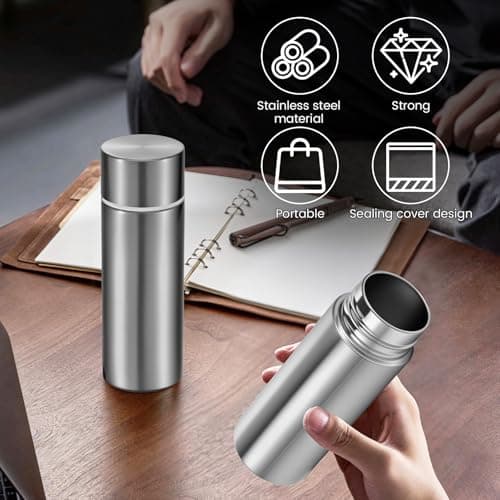 4Pcs Small 120ml Water Bottle Mini Coffee Vacuum Flask Small Capacity Portable Stainless Steel Travel Drink Mini Flask Insulated Cup for Home School Office Camping — view 3