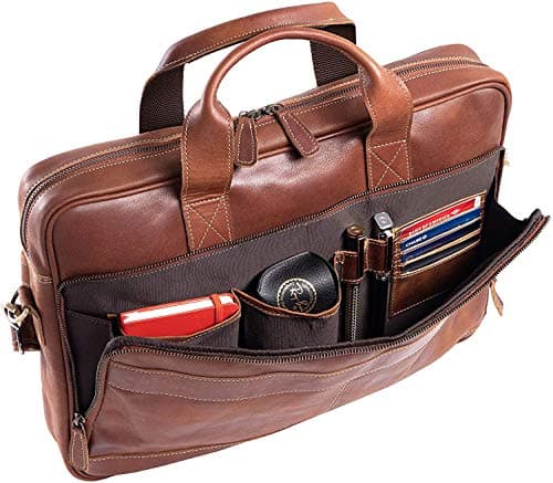 Leather briefcase 18 Inch Laptop Messenger Bags for Men and Women Best Office briefcase Satchel Bag — view 2