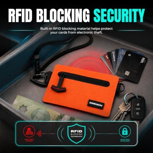 Drench Waterproof Wallet for Beach & Water Adventures, Orange — view 4