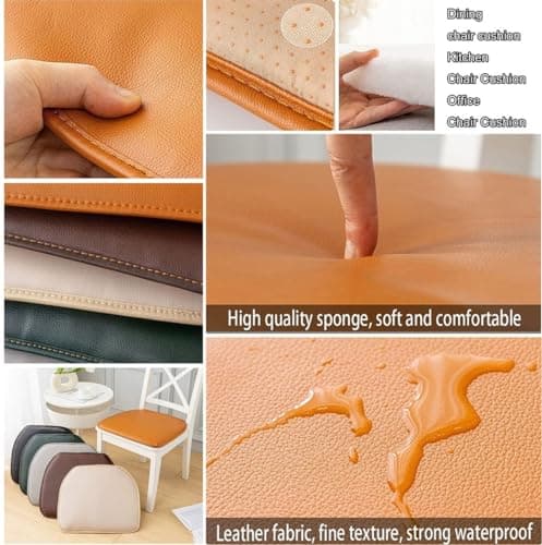 Dining Chair Cushion Set - 1/2/4 Pcs Non-Slip U-Shaped Vegan Leather Seat Pads for Kitchen & Dining Room Stylish Orange Color Comfortable and — view 4