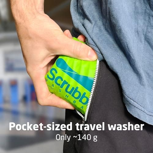 Scrubba Wash Bag - Patented Washboard-in-a-Bag™ Portable Travel Washing Machine for Camping, Backpacking, Cruises & Hotels - Pack Light, Wash Clothes Anywhere in Minutes (~140g) — view 2