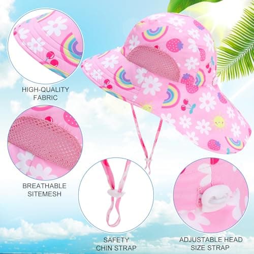 ViEinkaufen 2 Pcs Baby Sun Hat Flap Neck Protection — view 3