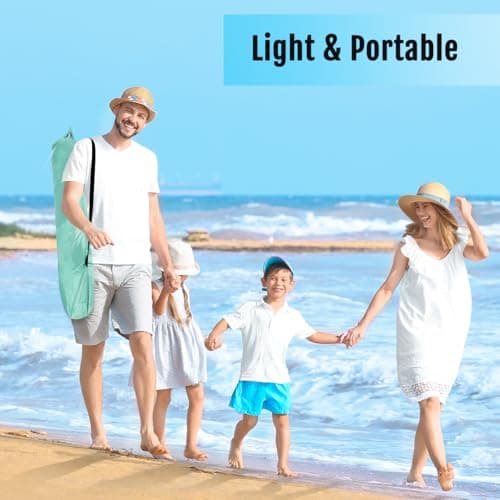 WhiteFang Deluxe XL Pop Up Beach Tent Sun Shade Shelter for 3-4 Person, UV Protection, Extendable Floor with 3 Ventilating Windows Plus Carrying Bag, Stakes, and Guy Lines — view 5