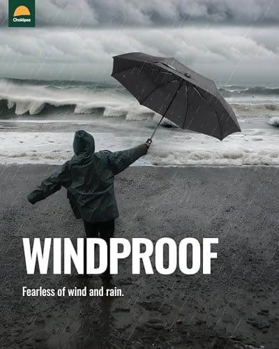 Chakipee Compact Travel Umbrella Windproof Strong- Automatic Folding Umbrellas for Wind and Rain, Portable 210T Fabric 106cm Span - 8 Ribs Portable Umbrella for Men and Women Red — view 5