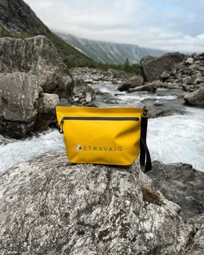 Stravaig Zip Bag – Small Water Resistant Trinkie Bag, Dry Bag & Accessories Holder | 500D PVC Pouch with spashproof Zip for Swimming, Travel | Secure Water-Resistant Bags (Yellow) — view 4