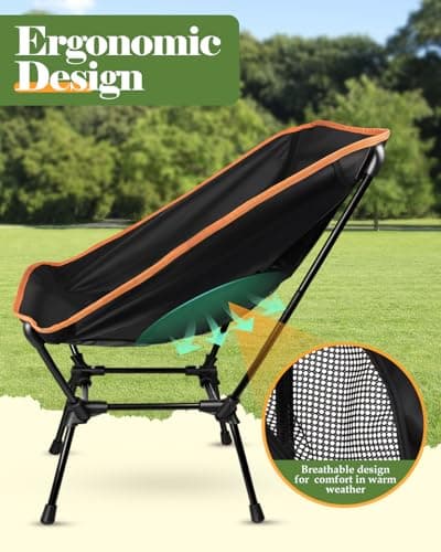 Rgaden Lightweight Folding Camping Chair with Breathable Mesh, for Backpacking, Beach, And Outdoor Adventures — view 3
