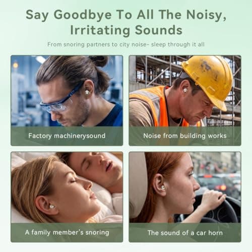 Sleep Ear Plugs 45dB Noise Cancelling Soft Silicone 4 Pairs Tips Case White — view 6