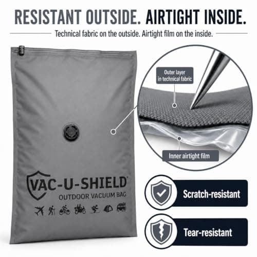 Vac-U-Shield Outdoor Compression Bags, 2 Pack, Grey 86x60 cm, Anti-Scratch — view 4