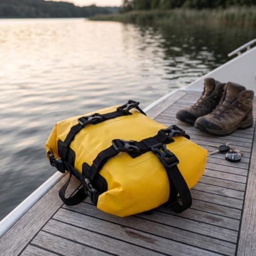 Luocute 8L 2Gal Motorcycle Crash Bar Bag (Yellow) — view 2