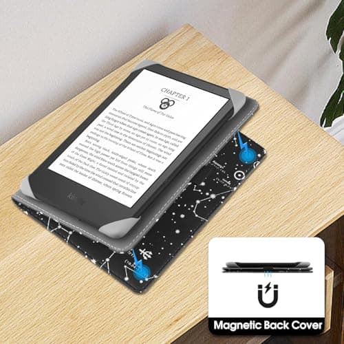 HGWALP Universal Stand Case for 6/6.8/7 inch paperwhite, PU Leather Stand Cover with Handstrap Compatible with All 6" 6.8" 7" Kindle Paperwhite/Colorsoft/Kobo/Pocketook/Sony eReaders-Constellation — view 5