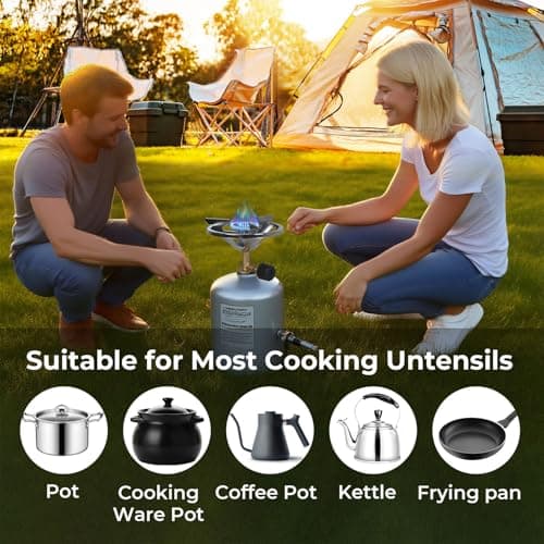 Taylor & Brown Portable Camping Stove, Lightweight 1-Burner Gas Stove, High Power 1350 Watts, for Camping, Festivals, Hiking, Runs off Butane Propane Mix Gas Cartridges — view 4