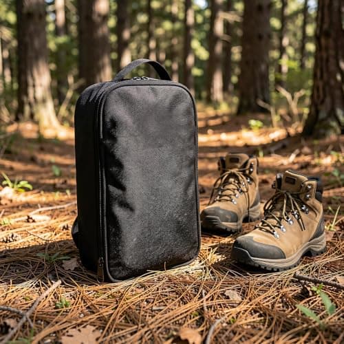 Yardwe Camping Cutlery Organizer Bag with Zipper, Oxford, Black — view 5