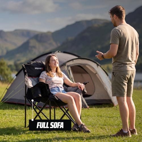 MoverX Oversized Camping Chair, Adult Padded Folding Outdoor Chair, 120kg — view 2