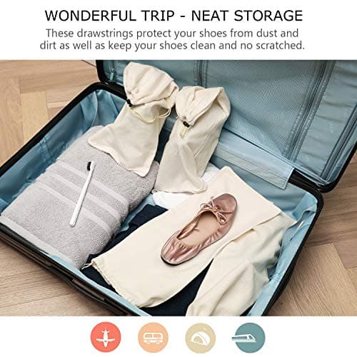 Travel Shoe Storage Bags Cotton with Drawstring for Men and Women — view 3