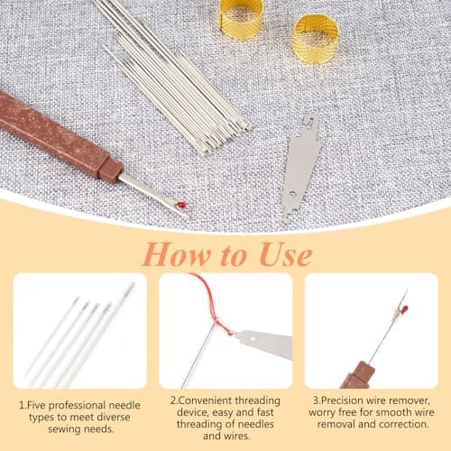 BQMEZRNUS 37PCS Sewing Kit with Stainless Steel Needles — view 5