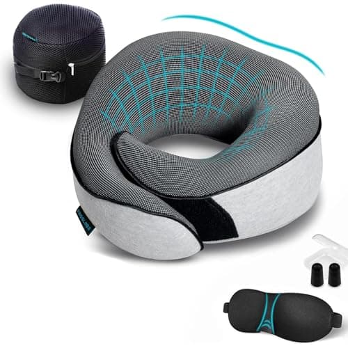 Proglobe Neck Pillow for Travel, Memory Foam, Long Haul Flights, Grey