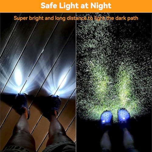 Rechargeable Shoe Lights 2 PCS, 3 Lighting Mode Headlights for Croc Style Shoes, Camping Accessories Shoe Charm Decoration Light, IPX5 Waterproof Shoe Headlights for Walking Hiking, Gift for Men Women — view 5