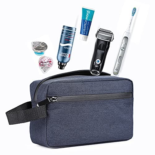 Toiletry Bag for Men, Etercycle Portable Travel Wash Bag, Waterproof Toiletries Cosmetic Organizer Bag, Gym Shaving Shower Bathroom Bag, Dopp Kit Make Up Bag with Handle (Deep Blue) — view 2