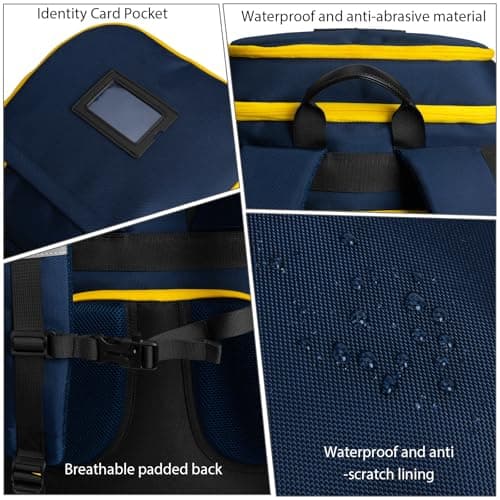 Hp hope Ski Boot Bag with Helmet Compartment Ski Bag Ski Backpack with Helmet Bag Ski Bag Ice Skate Bag for Ski Helmet Ski Boots Ice Skates Snowboard Backpack Hiking Camping Climbing 70L, blue, — view 3