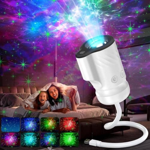 Crebeau Galaxy Projector Night Light, USB Powered 360° Adjustable Green Star Nebula Effect with Remote Control, Ideal Room Decor for Teens Adults