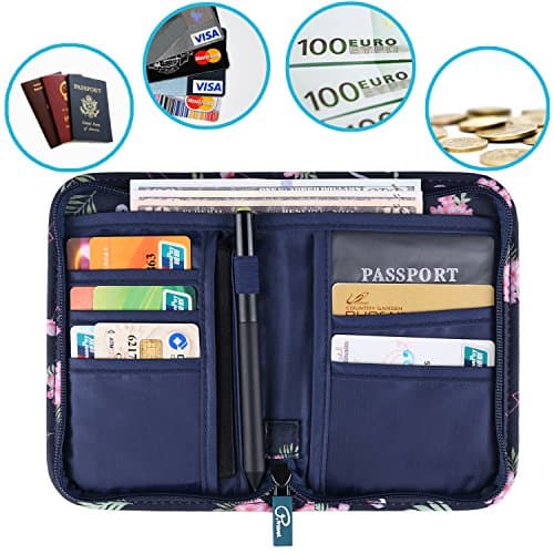 ManKn Family Passport Holder Document Organizer, Waterproof Flamingo Print Travel Wallet Purse Ticket Credit ID Card Cash Pouch Holiday Money Bag for Men Women — view 4