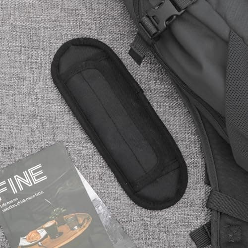 1Pcs Black Universal Shoulder Strap Pads,Breathable Detachable Universal Replacement Shoulder Cushion,for Guitar Straps, Camera Bag, Laptop Bags, Luggage(Black) — view 3