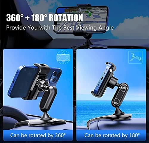 Orco Dashboard Phone Holder for Car Clip On Car Phone Mount 360 Degree Rotation Adjustable Automobile Cradle Suitable for Smartphone 4 to 7 inch — view 4
