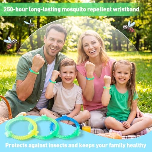 3PCS Mosquito-Repellent Bracelets Glow-in-the-Dark, Silicone Mosquito-Repellent Bracelets with Natural for Kids Adults, Outdoor Travel Summer(Lemon Green) — view 6